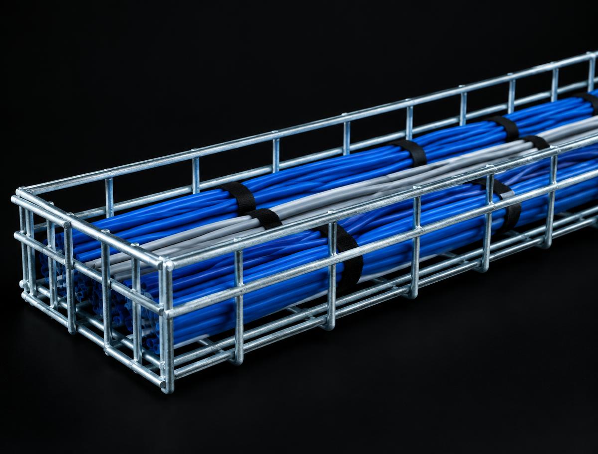 Wide Mesh Basket for Data Cabling